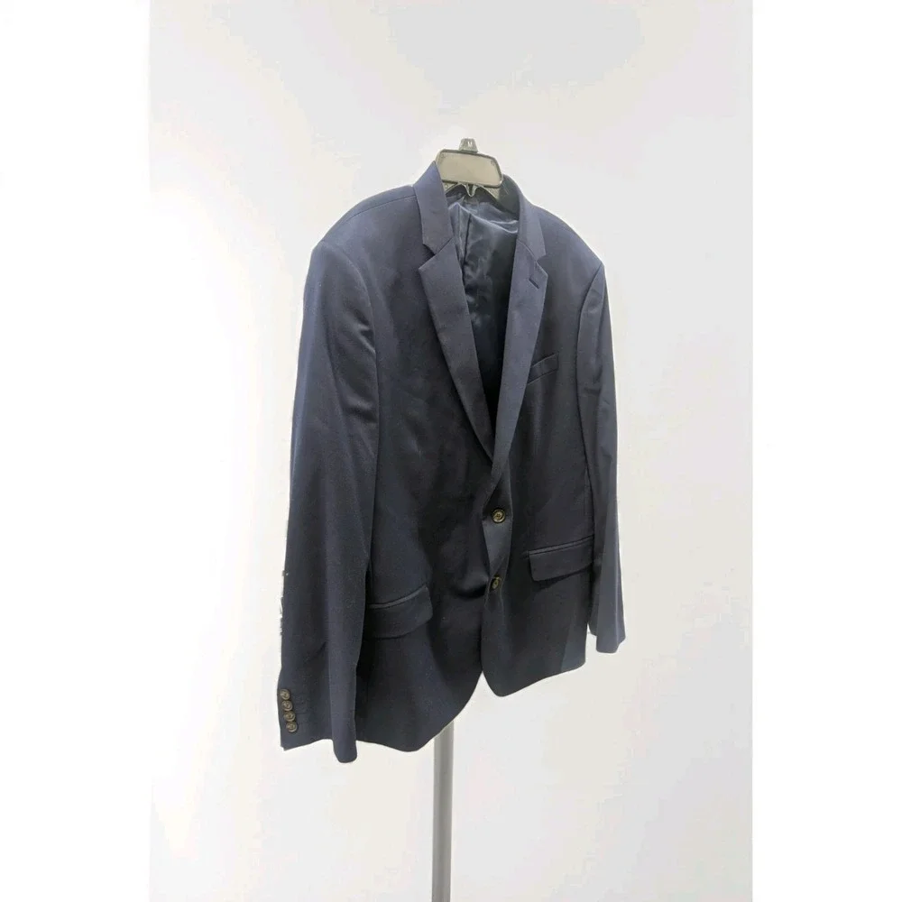 Quiet Luxury J. Ferrar Navy Stretch Slim Fit Suit 44R Business Wedding